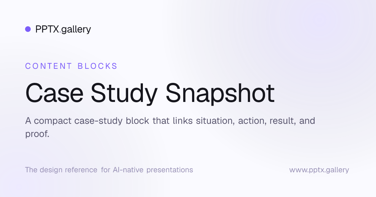 Case Study Snapshot | OPF Content Block Reference