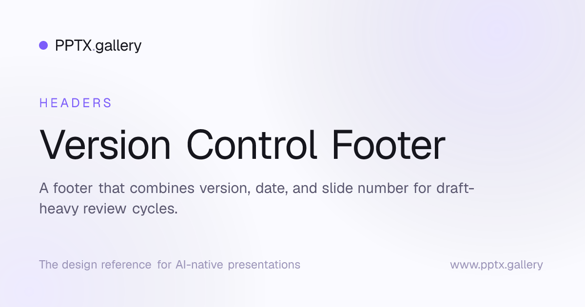 Version Control Footer | OPF Header & Footer Reference
