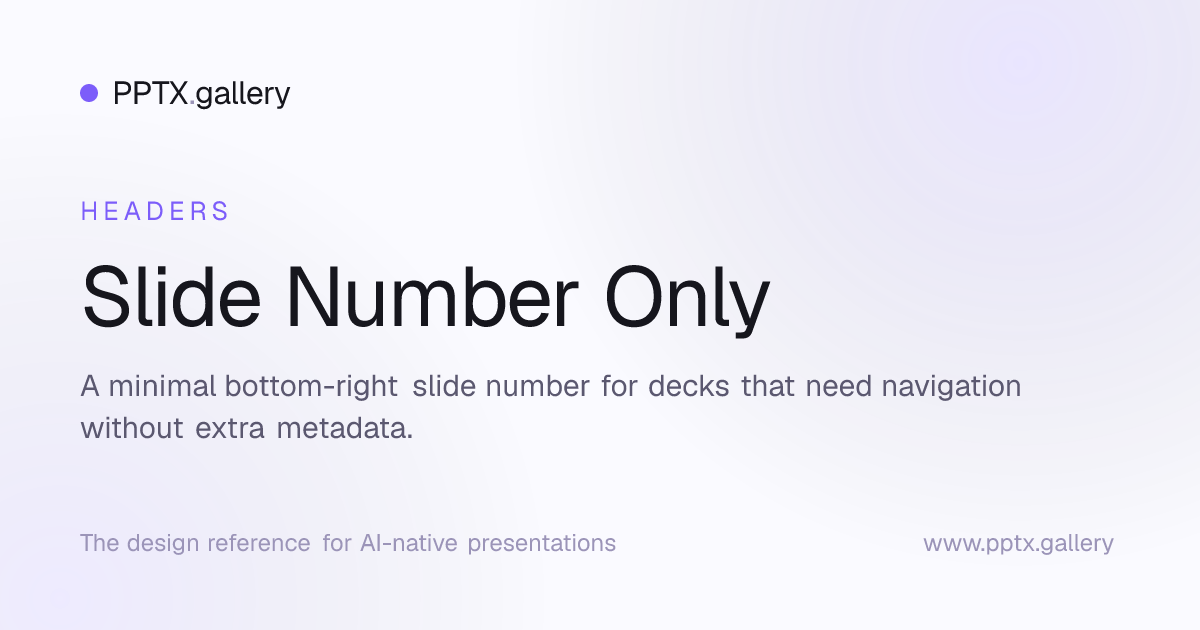 Slide Number Only | OPF Header & Footer Reference