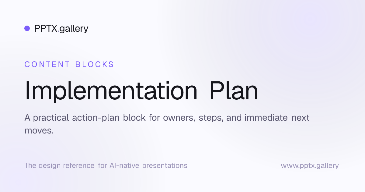 Implementation Plan | OPF Content Block Reference