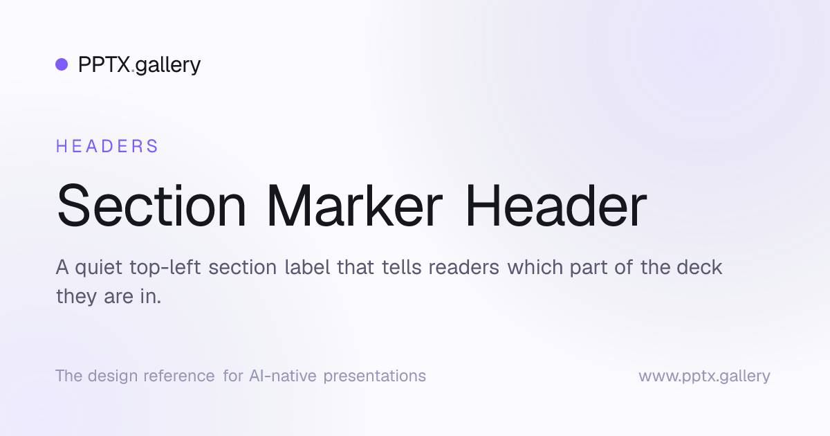 Section Marker Header | OPF Header & Footer Reference