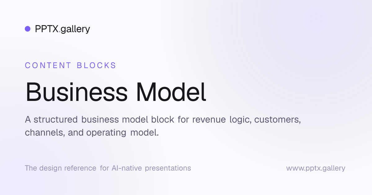 Business Model | OPF Content Block Reference