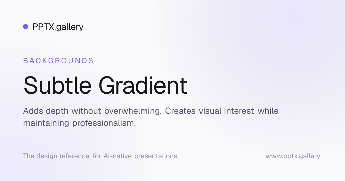 Subtle Gradient Background | Slide Design Reference