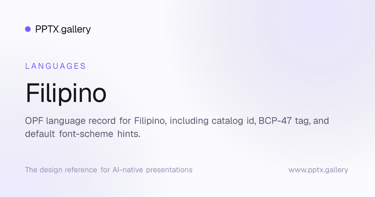 Filipino | OPF Language Reference