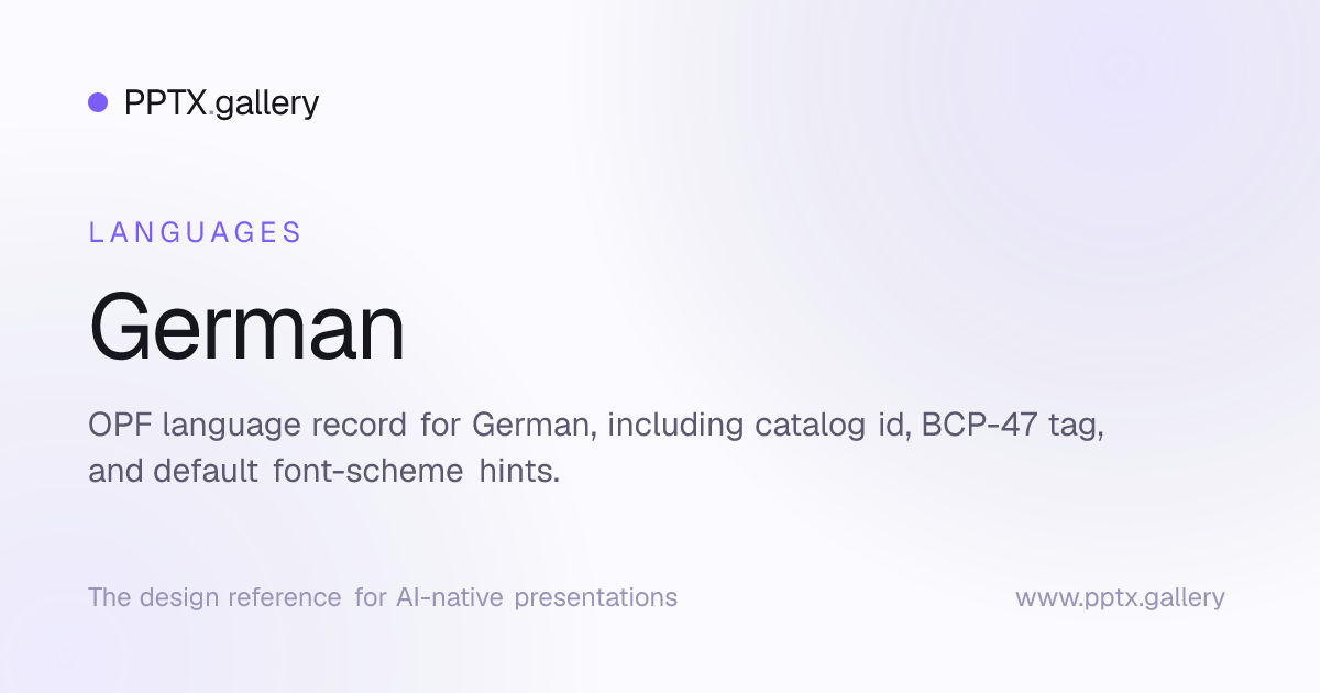 German | OPF Language Reference