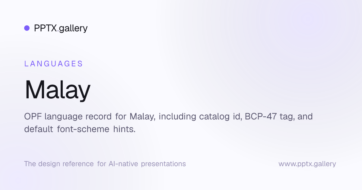 Malay | OPF Language Reference