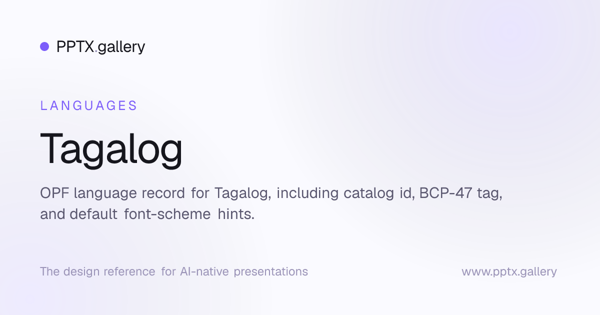 Tagalog | OPF Language Reference