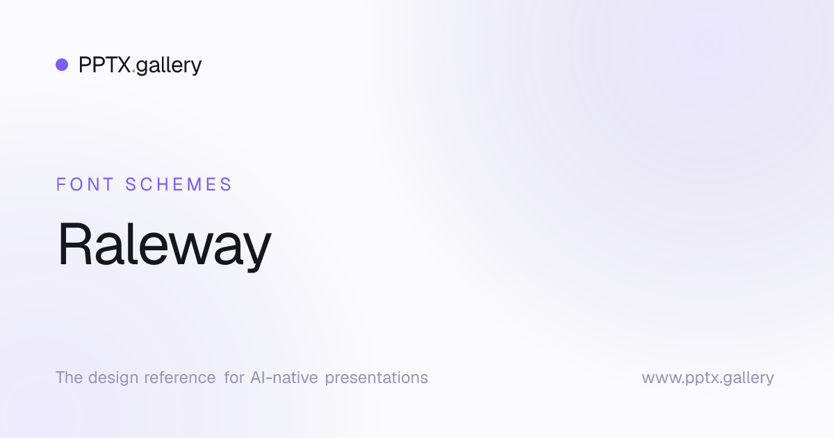 Raleway Font Scheme | OPF Presentation Fonts