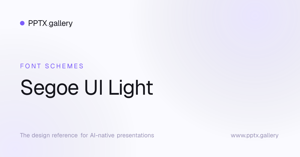 Segoe UI Light Font Scheme | OPF Presentation Fonts