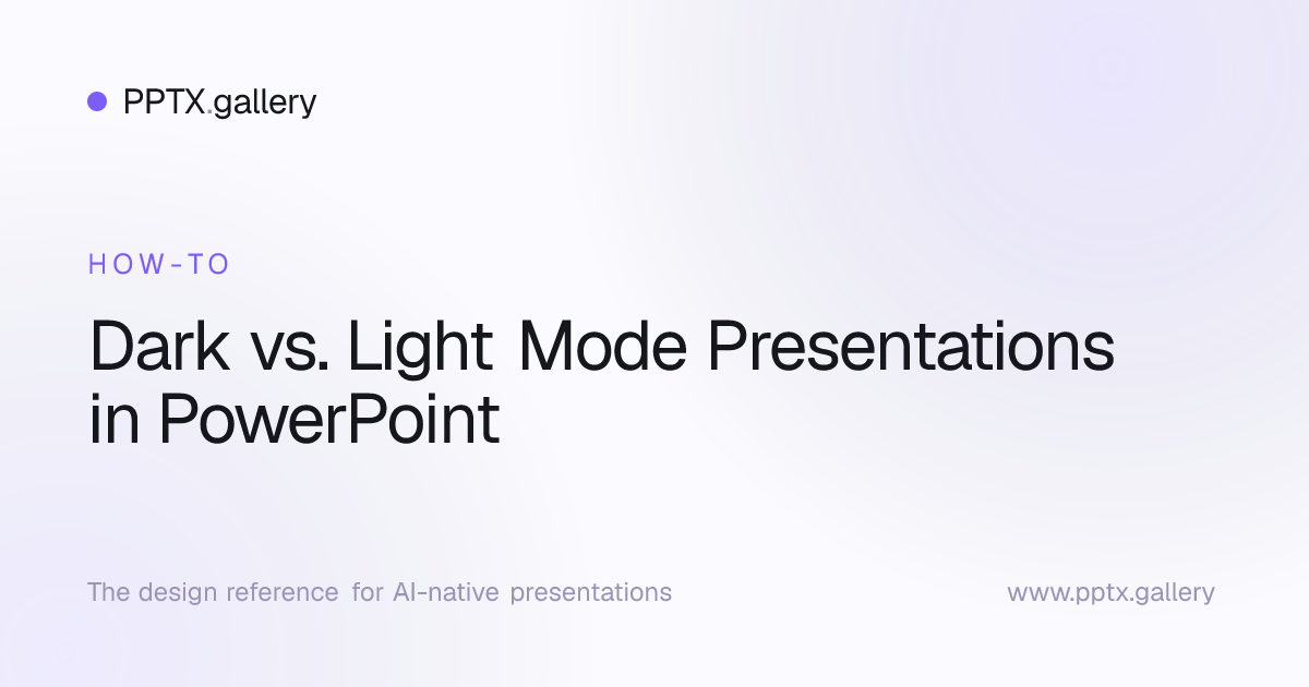 Dark vs. Light Mode Presentations in PowerPoint | Slide Reference