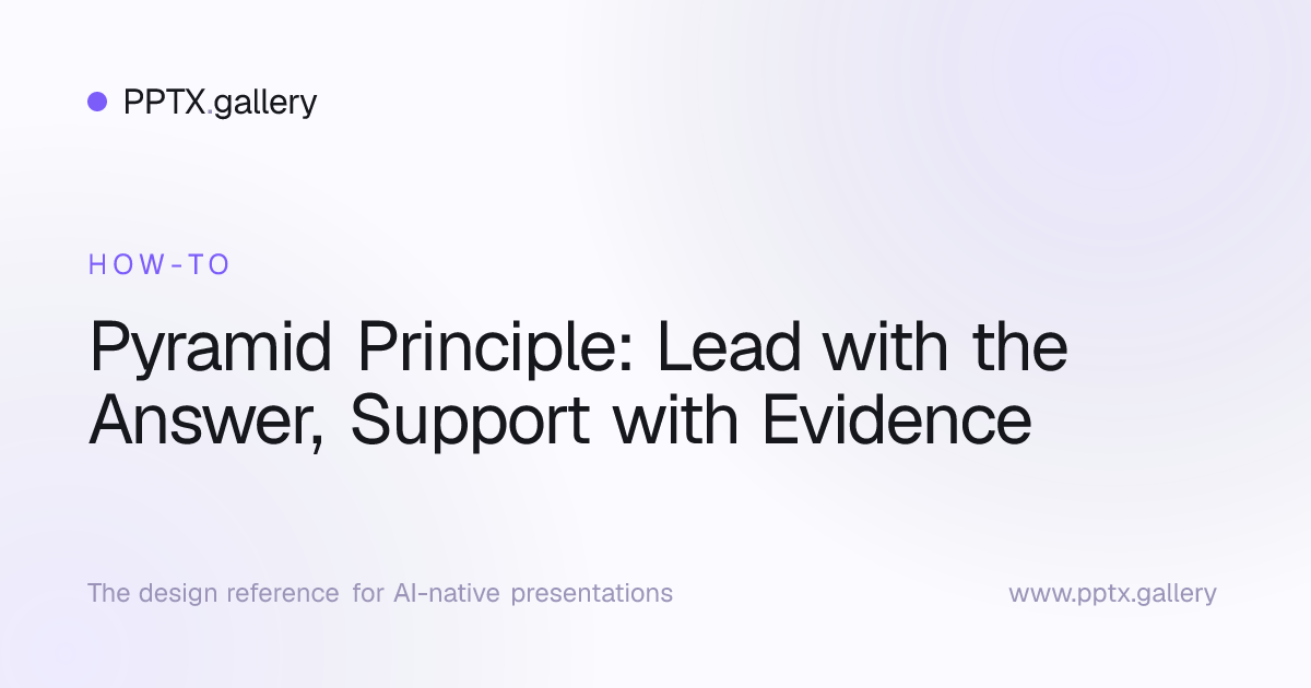 Pyramid Principle: Lead with the Answer, Support with Evidence | Slide ...