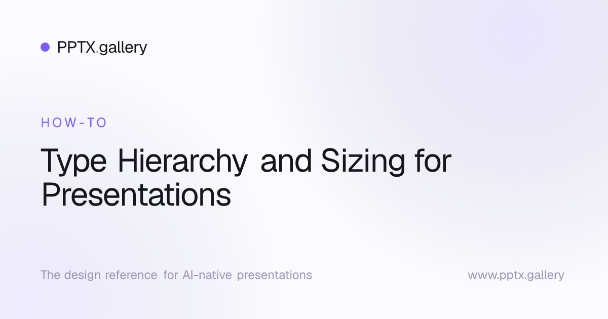 Type Hierarchy and Sizing for Presentations | Slide Reference