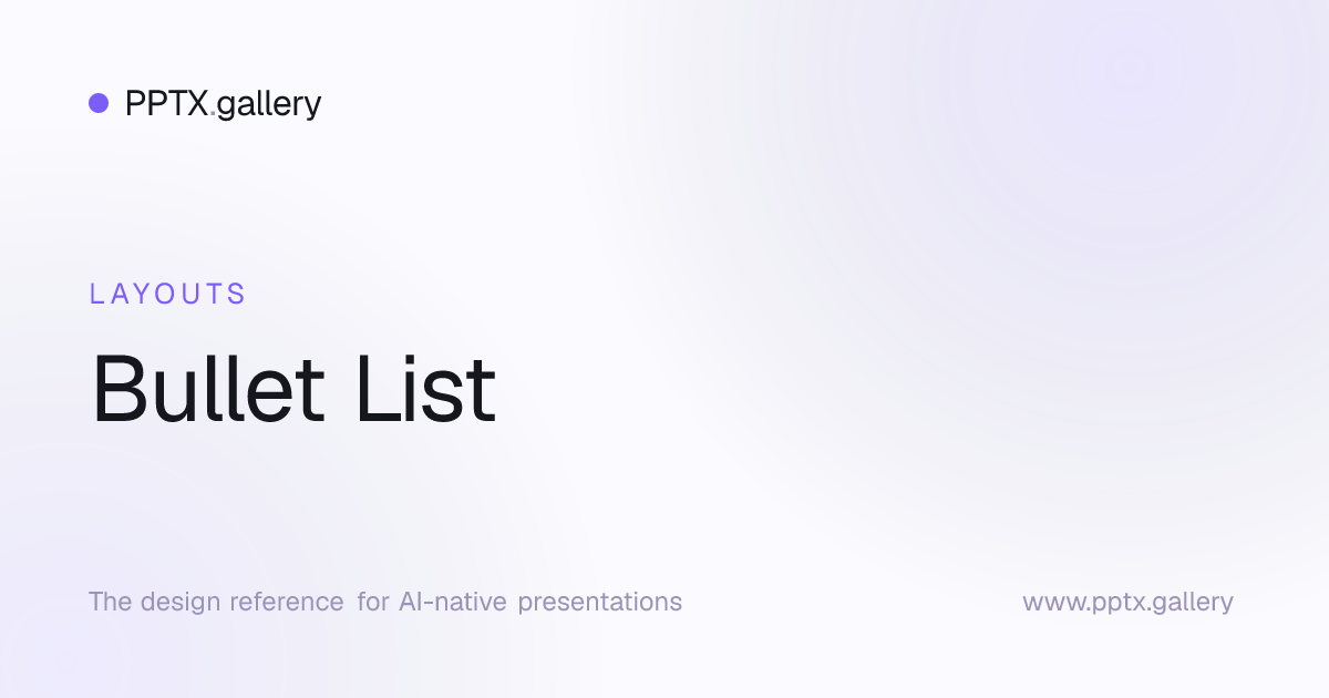 Bullet List Slide Layout | OPF Reference