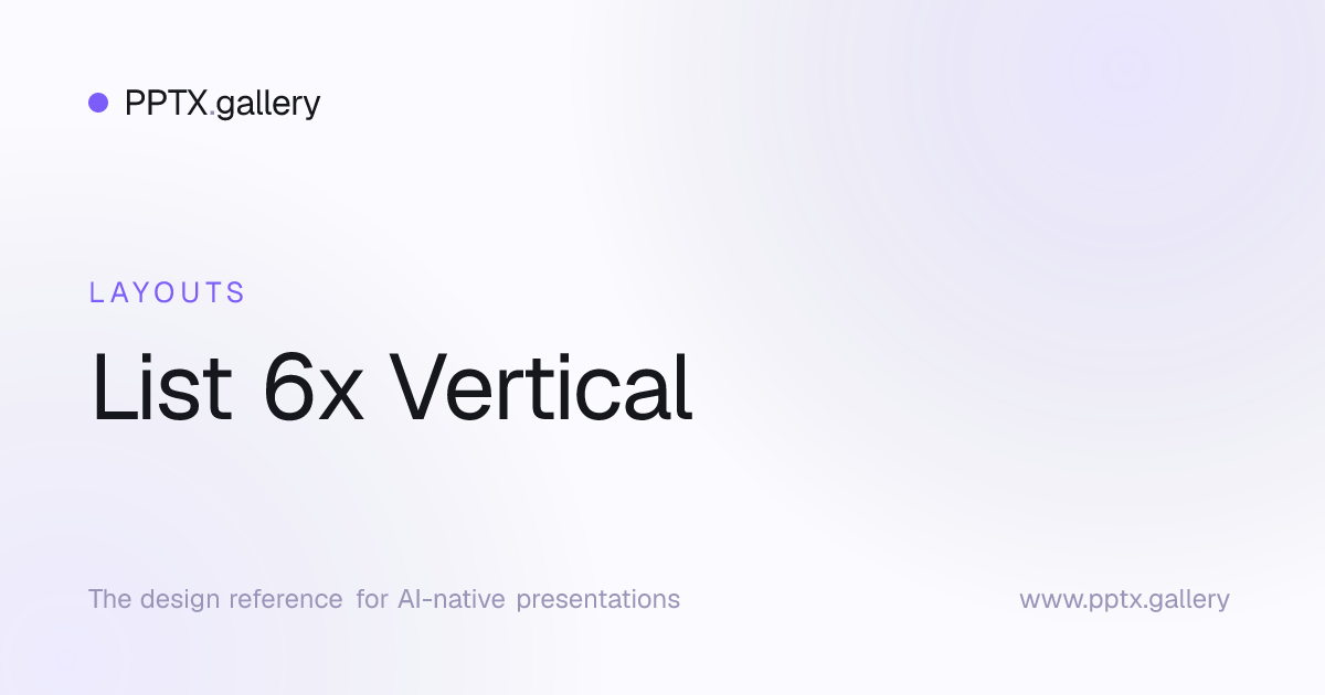 List 6x Vertical Slide Layout | OPF Reference