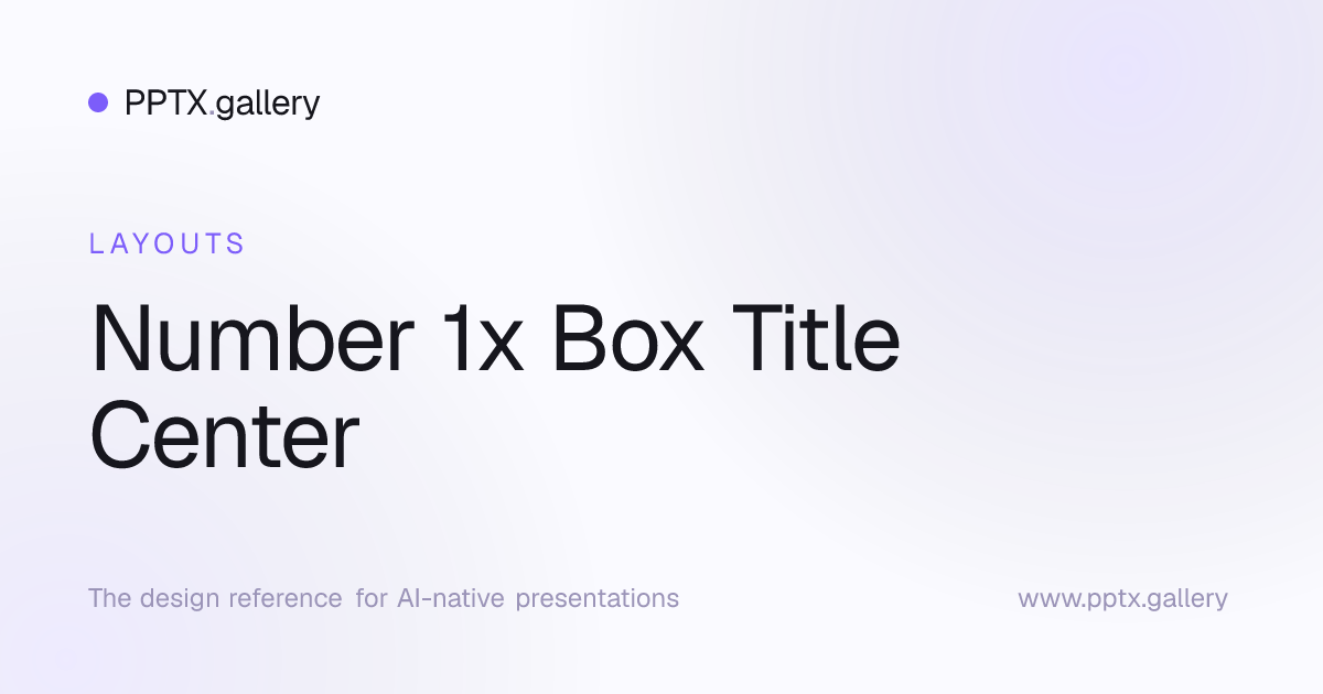 Number 1x Box Title Center Slide Layout | OPF Reference