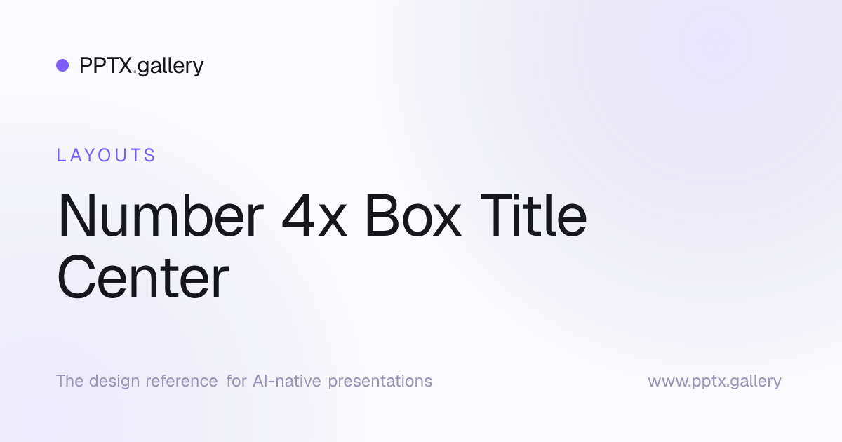 Number 4x Box Title Center Slide Layout | OPF Reference