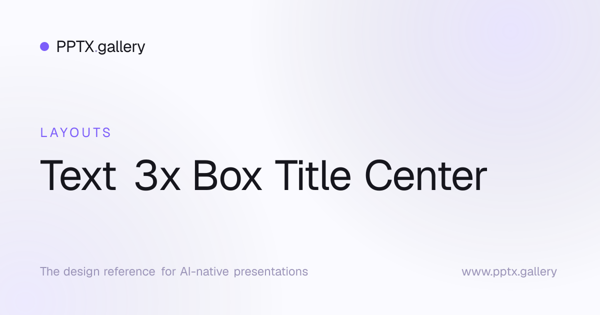 Text 3x Box Title Center Slide Layout | OPF Reference